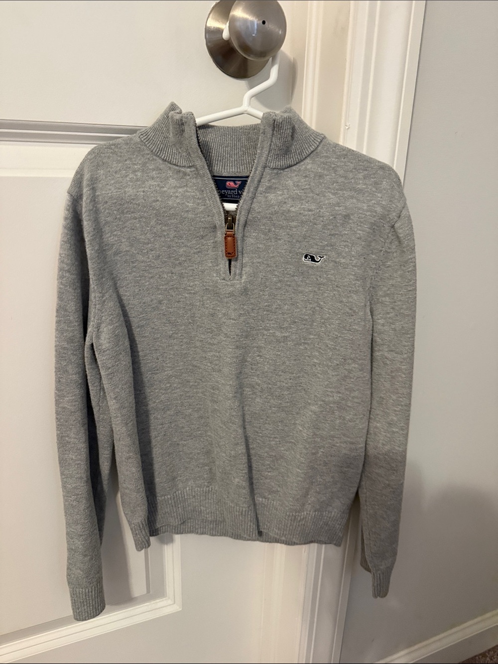 Vineyard Vines Boys Light Gray Half-Zip Pullover Sweater